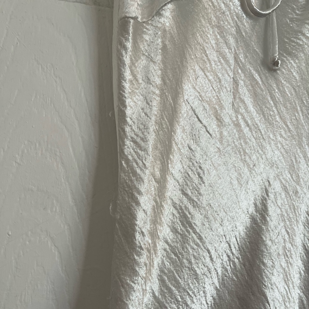 Elegant Lulus White Satin Slip Dress With Deep Back - Picture 3 of 9